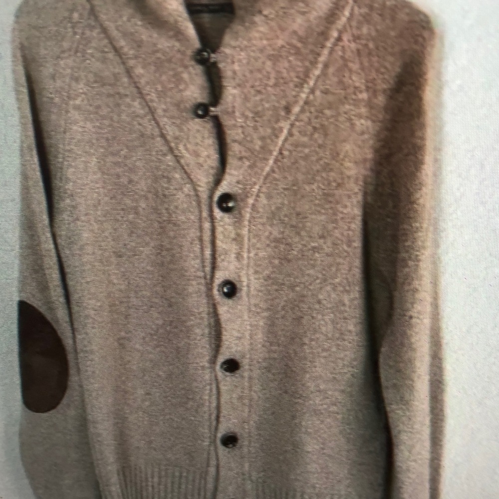 Men's Brown Button-Up Sweater